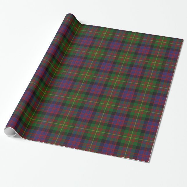 Colorful Carnegie Tartan Plaid Wrapping Paper (Unrolled)