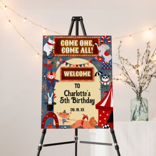 Colorful Carnival Circus Birthday Party Welcome Foam Board