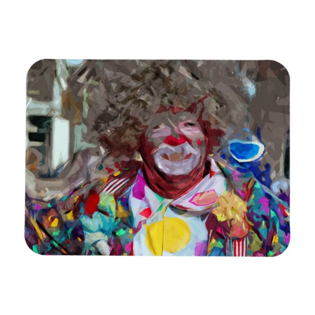 Colorful Carnival Clown Abstract Impressionism Magnet (Horizontal)