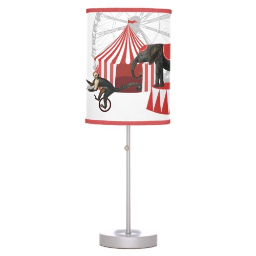 Colorful Carnival Festival Theme Animals Big Top Table Lamp