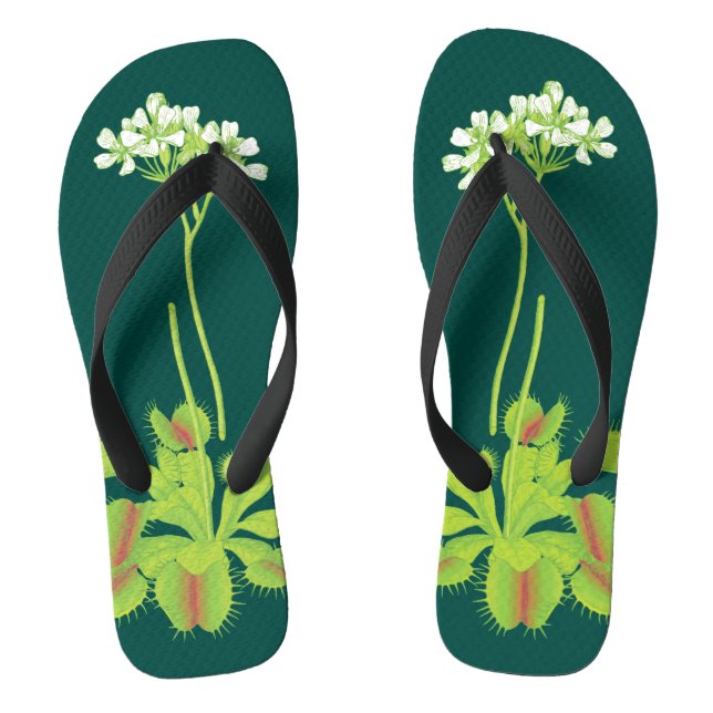 Colorful Carnivorous Venus Flytraps Flip Flops (Footbed)