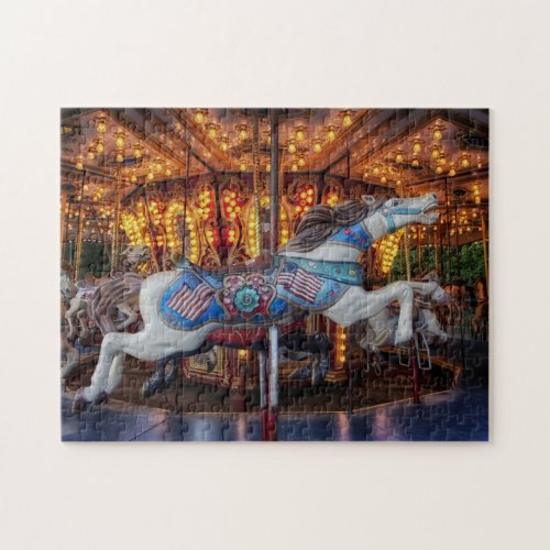 Colorful Carousel Horse and Merry Go Round Jigsaw Puzzle