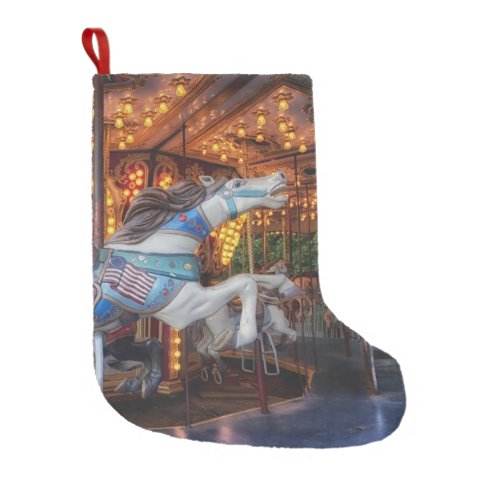 Colorful Carousel Horse and Merry Go Round Small Christmas Stocking