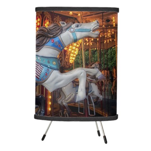 Colorful Carousel Horse and Merry Go Round Tripod Lamp