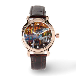Colorful Carousel Horse and Merry Go Round Watch