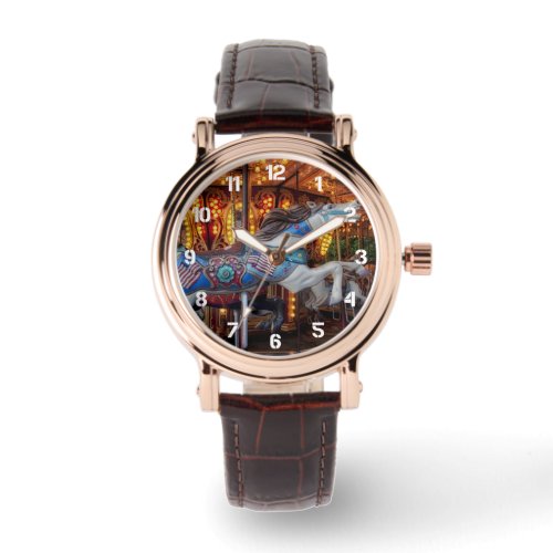 Colorful Carousel Horse and Merry Go Round Watch