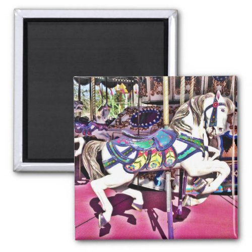 Colorful Carousel Horse at Carnival Photo Gifts Magnet