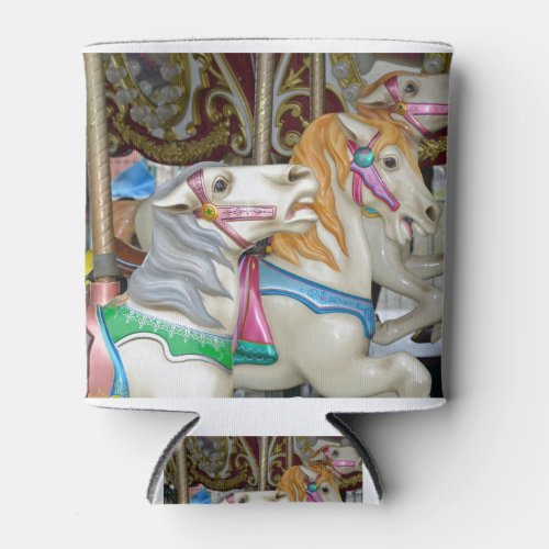 Colorful carousel horses can cooler