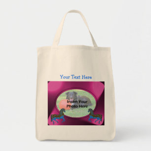 Colorful Carousel Horses Design Photo Tote Bag