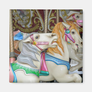 Colorful carousel horses magnet