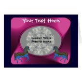 Colorful Carousel Horses Photo Card (Front Horizontal)