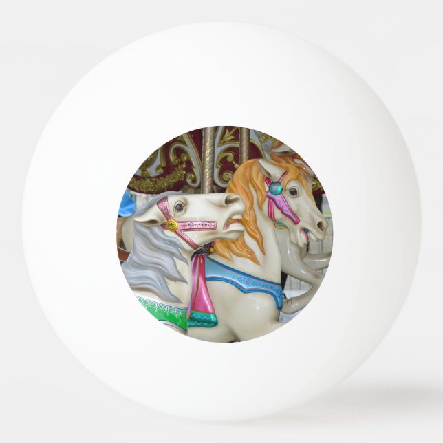 Colorful carousel horses ping pong ball (Front)