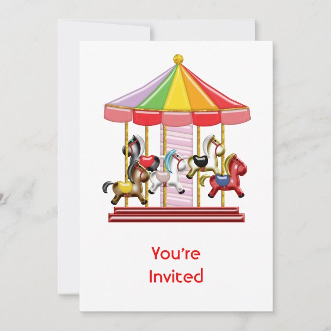 Colorful Carousel Invitation (Front)