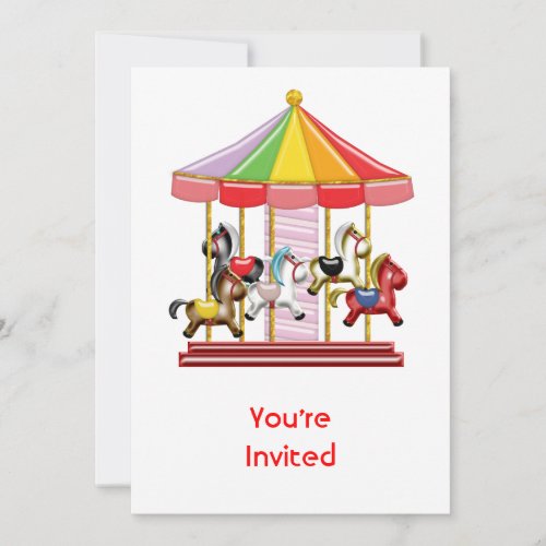 Colorful Carousel Invitation
