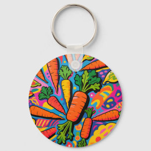 Colorful Carrot Explosion Pattern Keychain