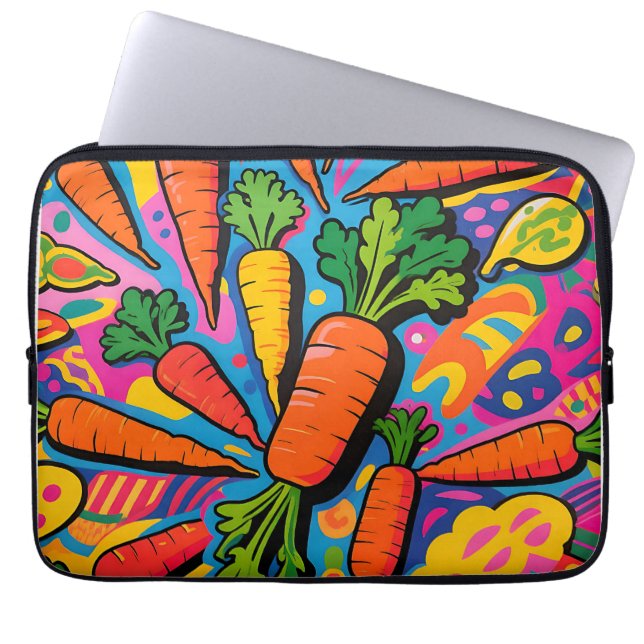 Colorful Carrot Explosion Pattern Laptop Sleeve (Front)