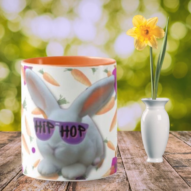 Colorful Carrots and Whimsical Bunny  Mug (Creator Uploaded)