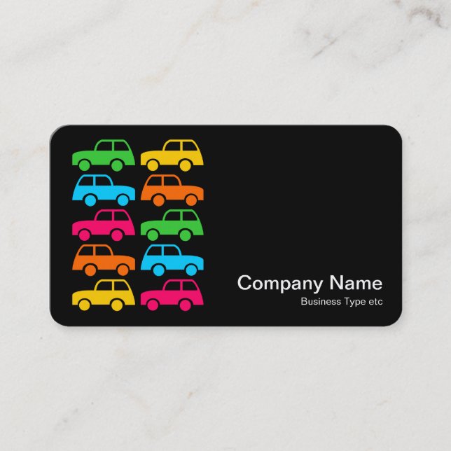 Colorful Cars (alternating sides) Business Card (Front)
