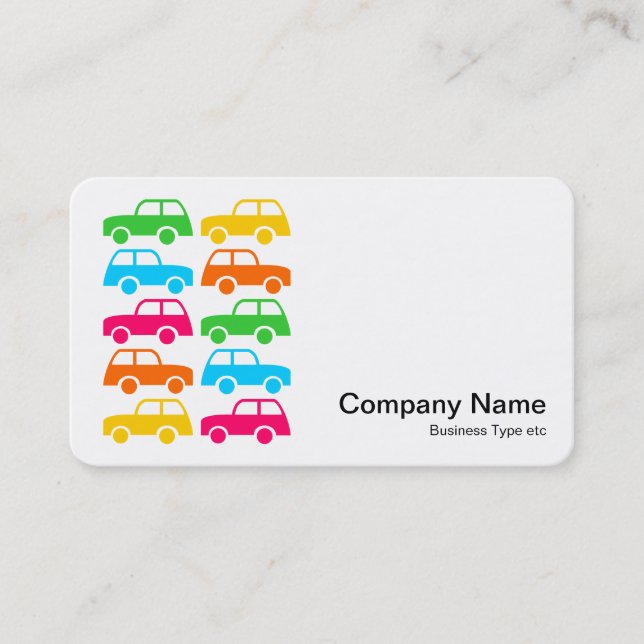 Colorful Cars Business Card (Front)