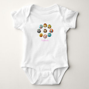 Colorful cartoon animal baby bodysuit