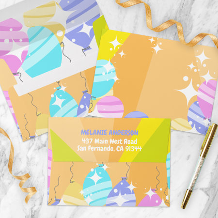 Colorful Cartoon Balloons Sparkles Custom Birthday