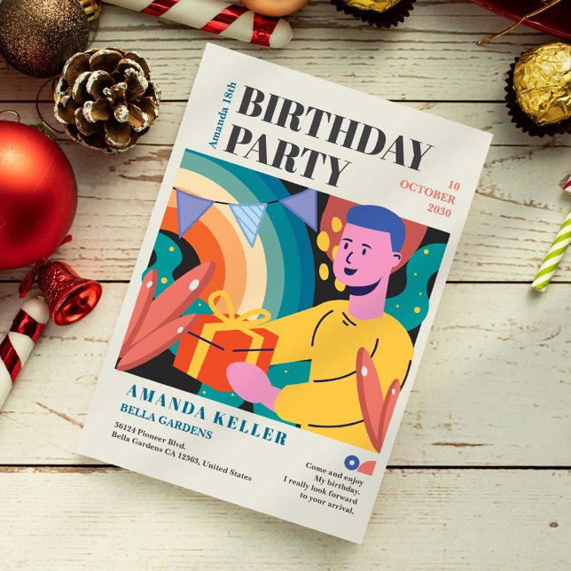 Colorful Cartoon Birthday Invitation (Creator Uploaded)