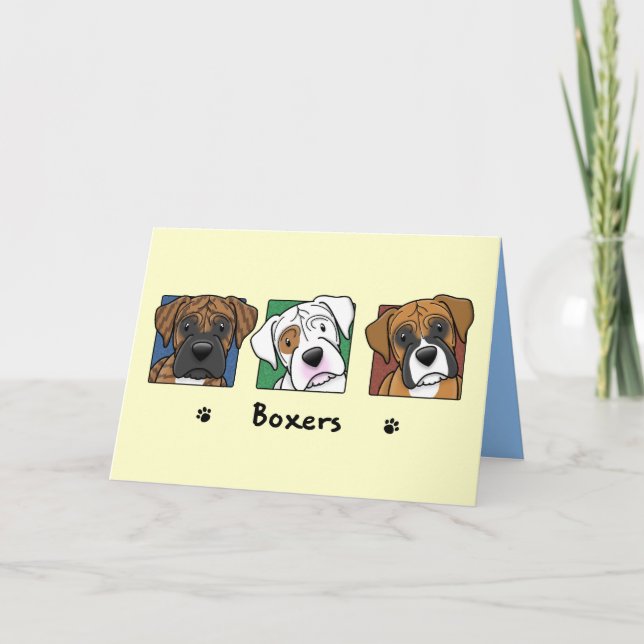 Colorful Cartoon Boxers Card (Front)