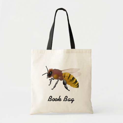 Colorful cartoon brown and yellow hornet wasp bee tote bag