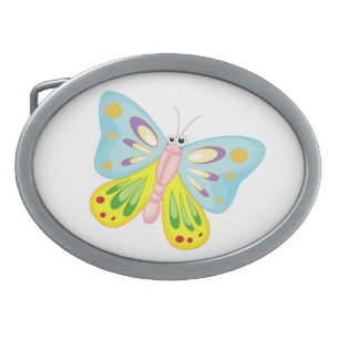 COLORFUL CARTOON BUTTERFLY BELT BUCKLE