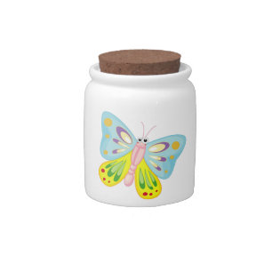 COLORFUL CARTOON BUTTERFLY CANDY JAR