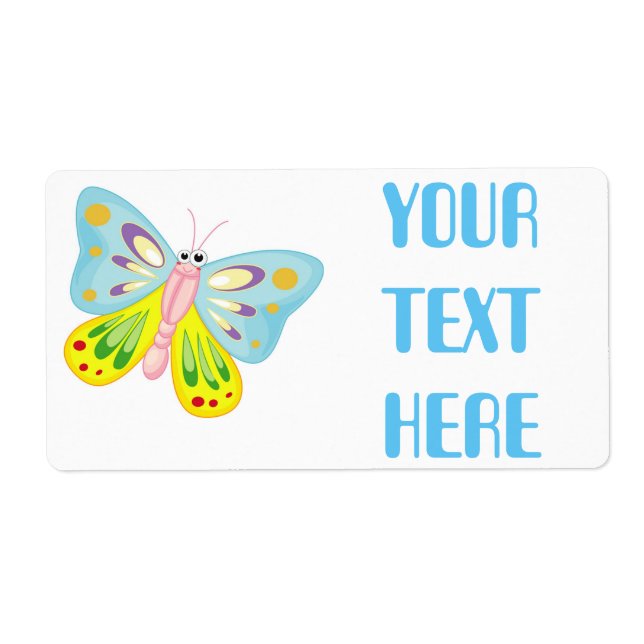 COLORFUL CARTOON BUTTERFLY LABEL (Front)