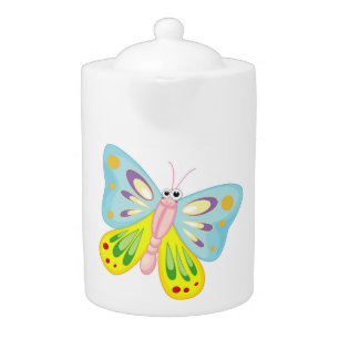 COLORFUL CARTOON BUTTERFLY TEAPOT