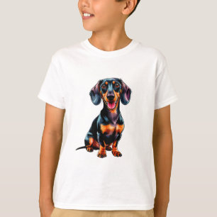 Colorful Cartoon Dachshund T-Shirt