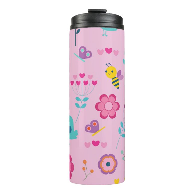 Colorful Cartoon Design Thermal Tumbler (Front)