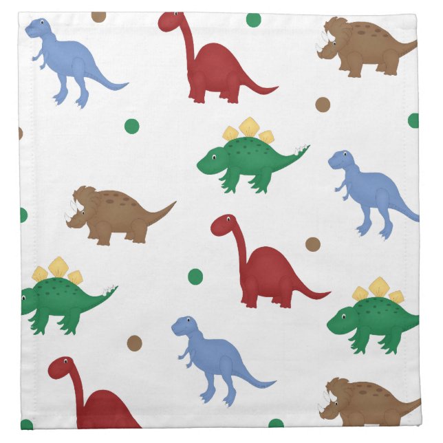 Colorful Cartoon Dinosaur Napkins (Front)