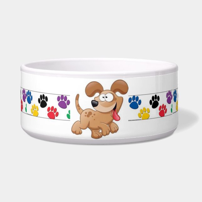 Colorful Cartoon Dog Dish (Front)