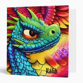 Colorful Cartoon Dragon  3 Ring Binder