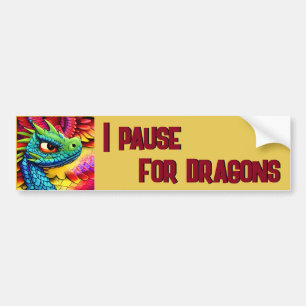 Colorful Cartoon Dragon  Bumper Sticker