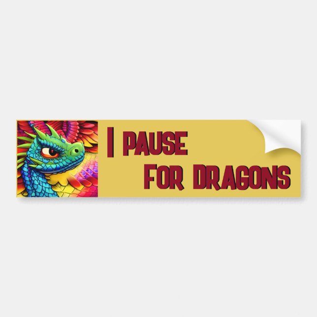 Colorful Cartoon Dragon  Bumper Sticker (Front)