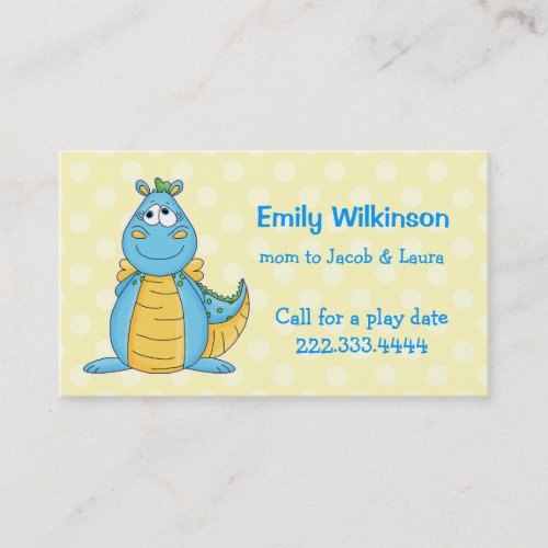 Colorful Cartoon Dragon Mommy Card