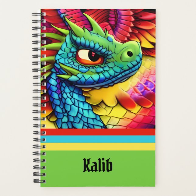 Colorful Cartoon Dragon Planner (Front)
