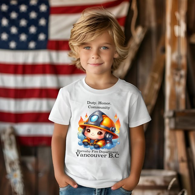 Colorful cartoon firefighter ready! T-Shirt (Creator Uploaded)