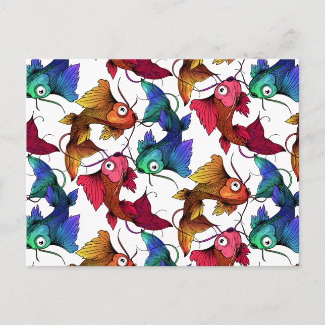 Colorful Cartoon Fish Postcard (Front)