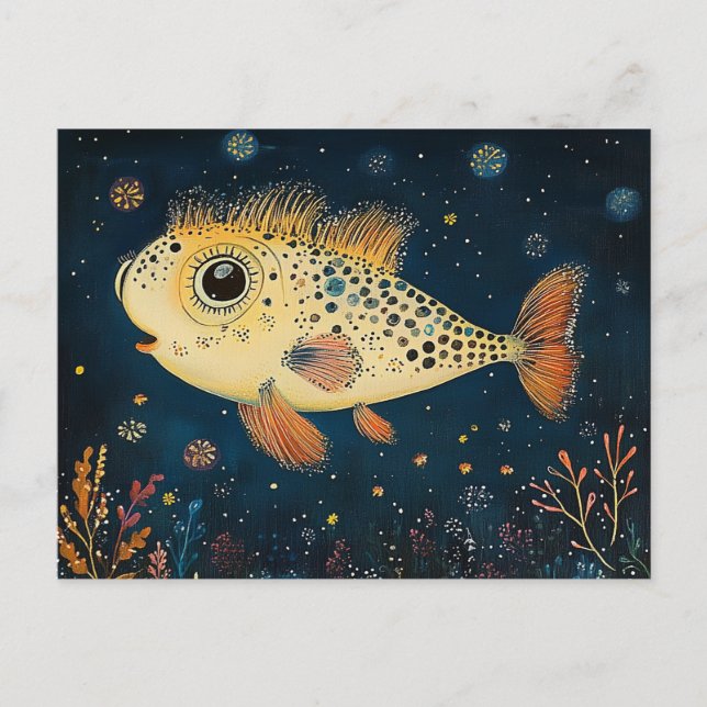 Colorful Cartoon Fish Postcard (Front)
