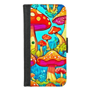 Colorful Cartoon Fungi Fantasies iPhone 8/7 Wallet Case