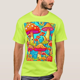 Colorful Cartoon Fungi Fantasies T-Shirt