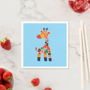 Colorful Cartoon Giraffe Napkins