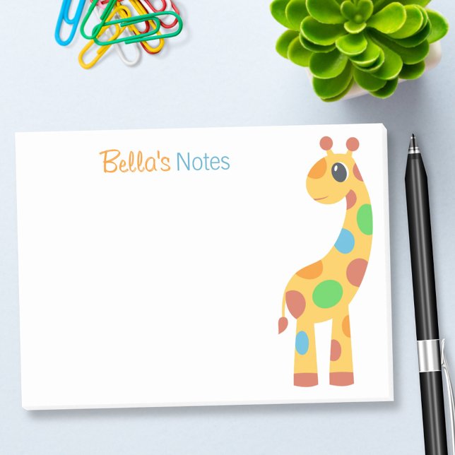 Colorful Cartoon Giraffe Post-it Notes (Creator Uploaded)
