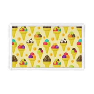 Colorful Cartoon Ice Cream Cones Acrylic Tray