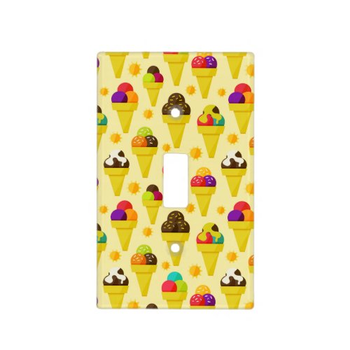 Colorful Cartoon Ice Cream Cones Light Switch Cover